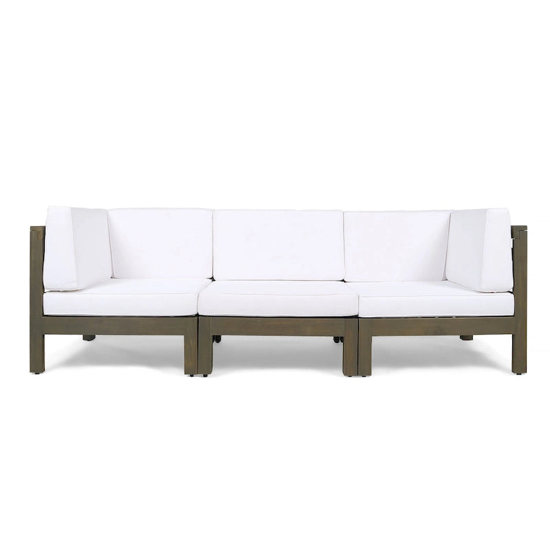 Canapé d'extérieur en bois d'acacia capitonné Brava par Christopher Knight Home