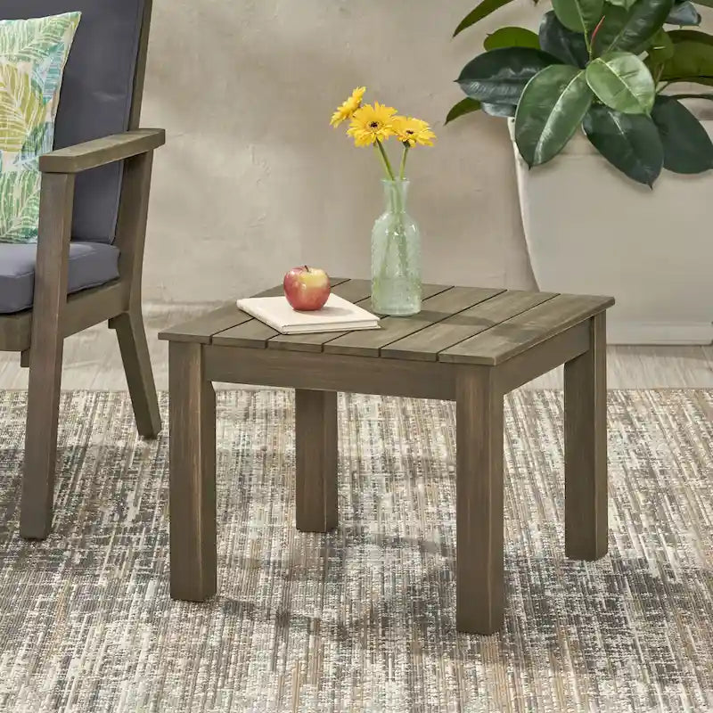 Temecula Outdoor Mid-Century Modern End Table by Christopher Knight Home - 19.75 W x 19.75 D x 15.00 H