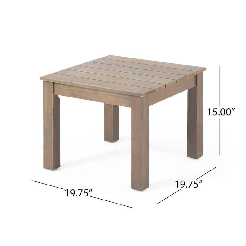 Table d'appoint d'extérieur moderne du milieu du siècle Temecula par Christopher Knight Home - 19,75 L x 19,75 P x 15,00 H