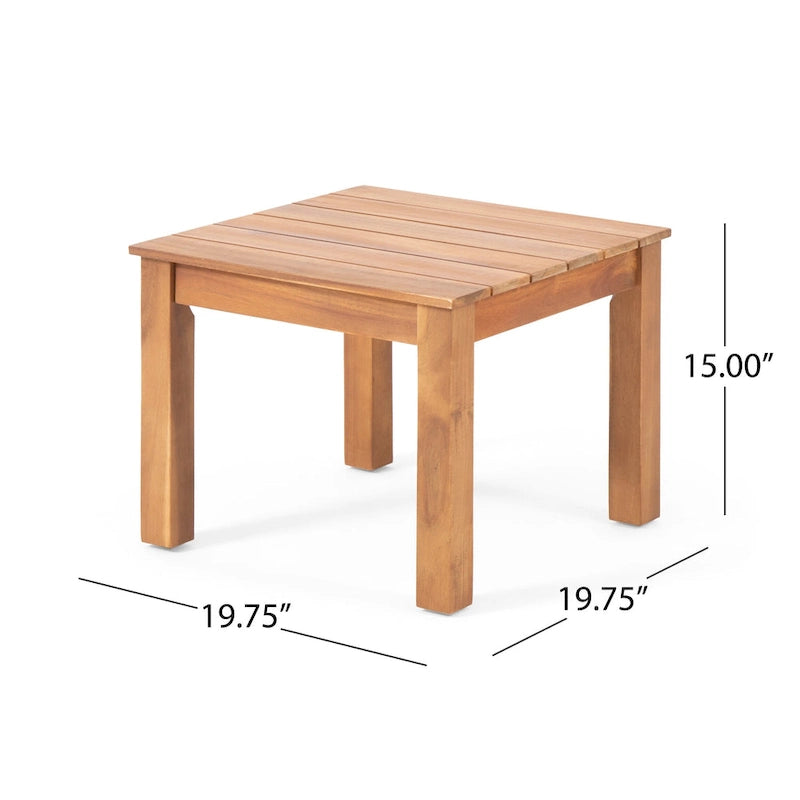 Table d'appoint d'extérieur moderne du milieu du siècle Temecula par Christopher Knight Home - 19,75 L x 19,75 P x 15,00 H