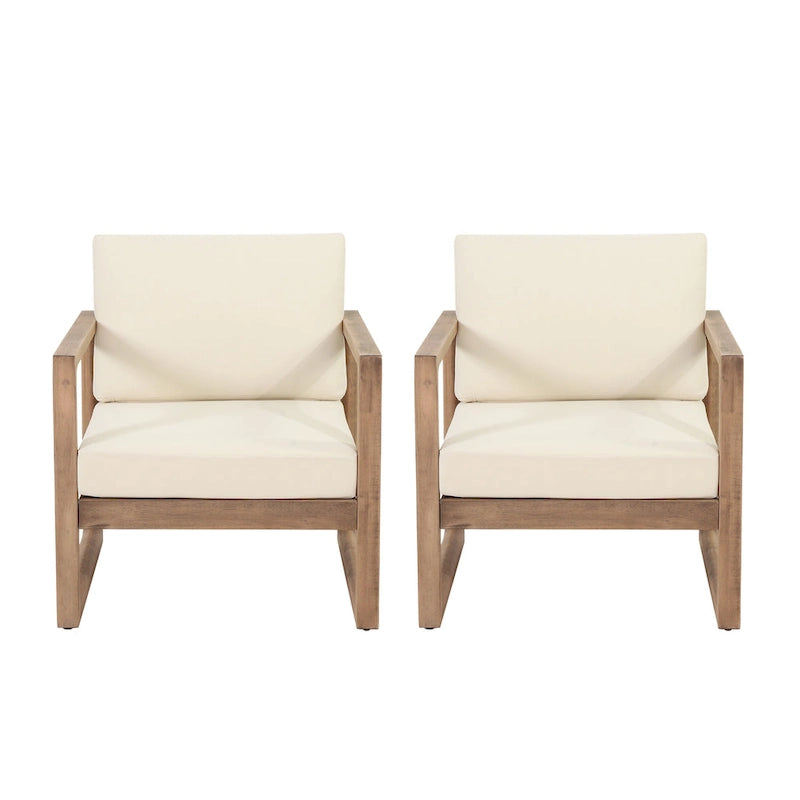 Fauteuil de jardin Stefan en bois d'acacia (lot de 2) par Christopher Knight Home