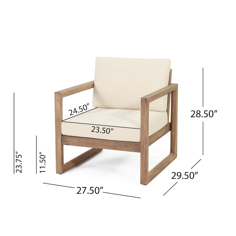 Fauteuil de jardin Stefan en bois d'acacia (lot de 2) par Christopher Knight Home