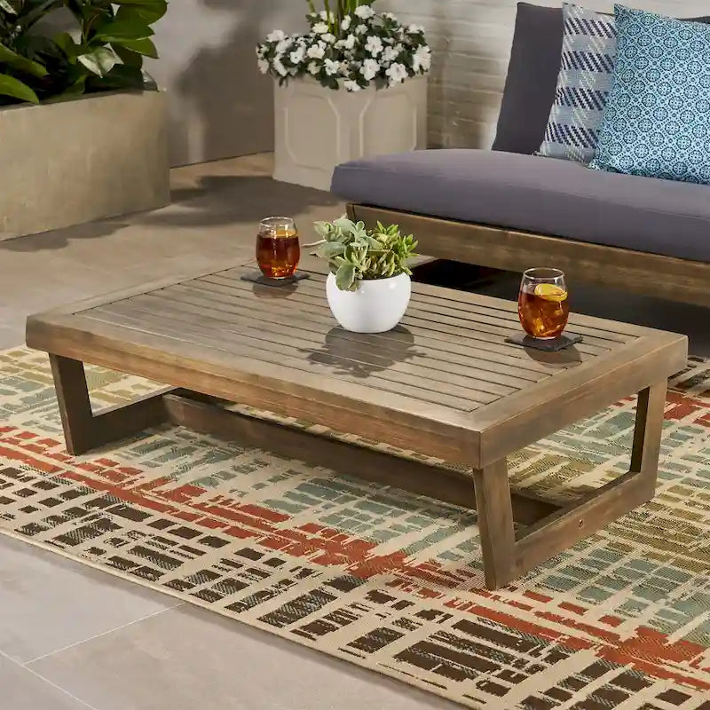 Sherwood Outdoor Acacia Wood Coffee Table by Christopher Knight Home