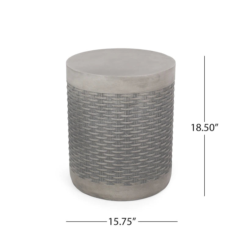 Table d'appoint Camino Outdoor en béton léger par Christopher Knight Home