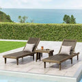 Ensemble de 3 chaises longues Nadine en bois d'acacia d'extérieur par Christopher Knight Home