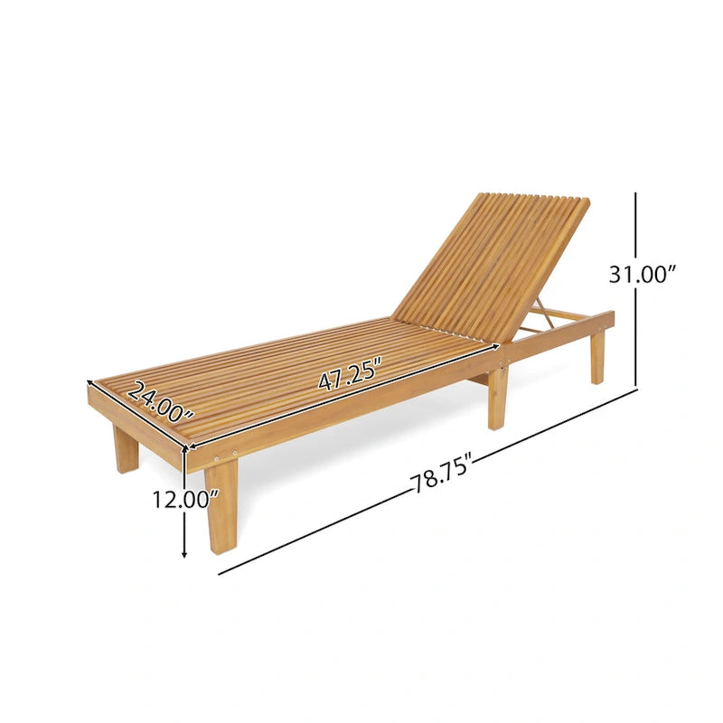 Ensemble de 3 chaises longues Nadine en bois d'acacia d'extérieur par Christopher Knight Home
