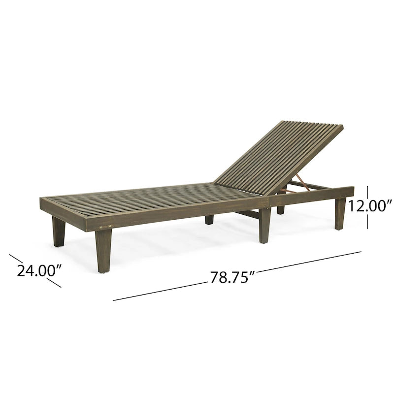 Ensemble de 3 chaises longues Nadine en bois d'acacia d'extérieur par Christopher Knight Home