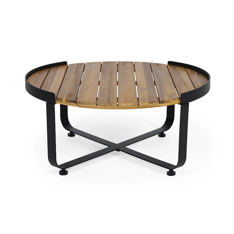 Table basse Eyre de Christopher Knight Home en bois d'acacia, style industriel moderne, pour l'extérieur