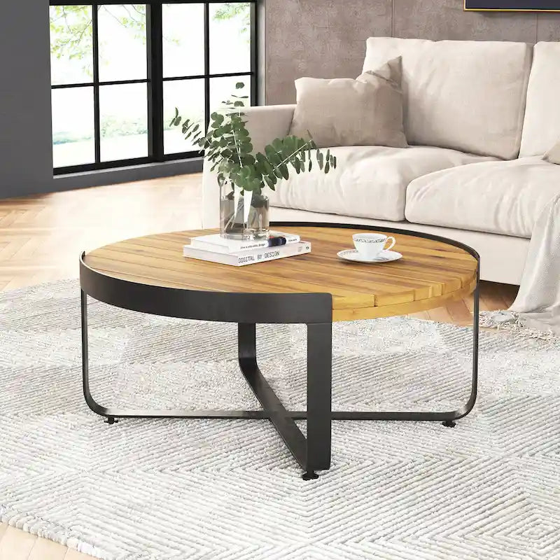 Eyre Outdoor Modern Industrial Acacia Wood Coffee Table by Christopher Knight Home