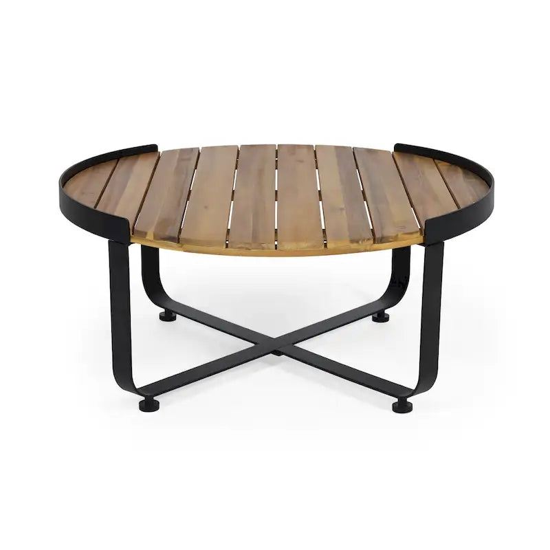 Table basse Eyre de Christopher Knight Home en bois d'acacia, style industriel moderne, pour l'extérieur