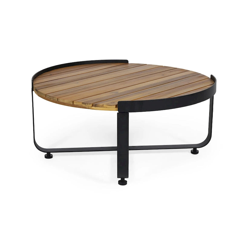 Table basse Eyre de Christopher Knight Home en bois d'acacia, style industriel moderne, pour l'extérieur