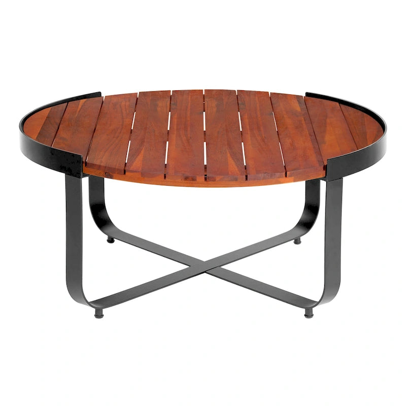 Table basse Eyre de Christopher Knight Home en bois d'acacia, style industriel moderne, pour l'extérieur