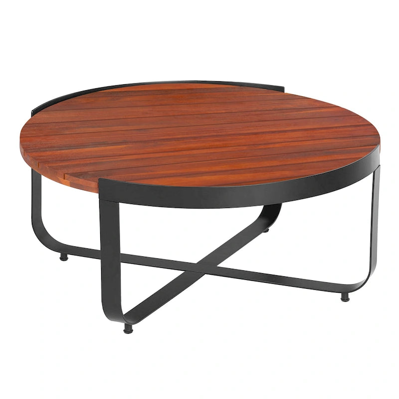 Table basse Eyre de Christopher Knight Home en bois d'acacia, style industriel moderne, pour l'extérieur