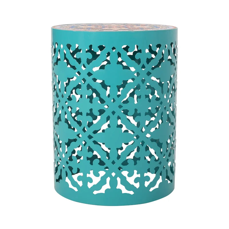 Table d'appoint Castana d'extérieur en dentelle découpée par Christopher Knight Home