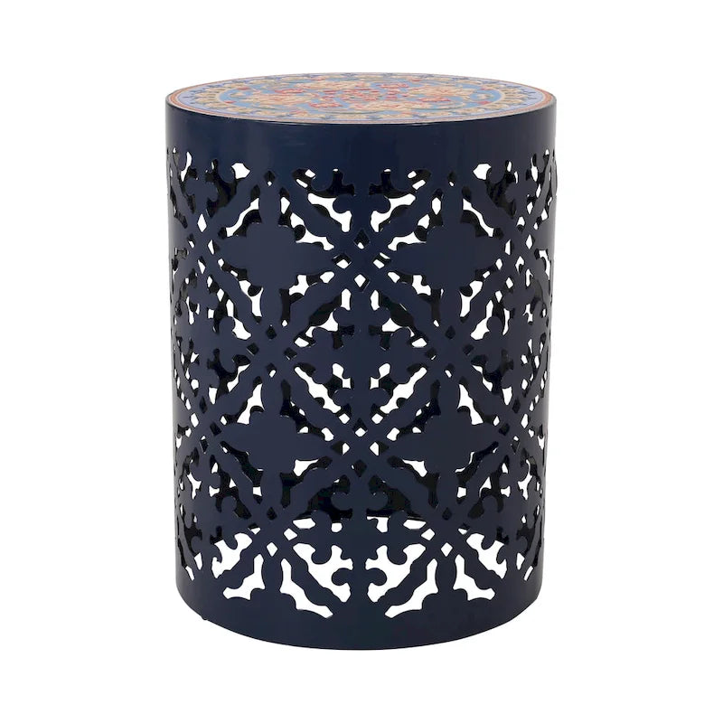 Table d'appoint Castana d'extérieur en dentelle découpée par Christopher Knight Home