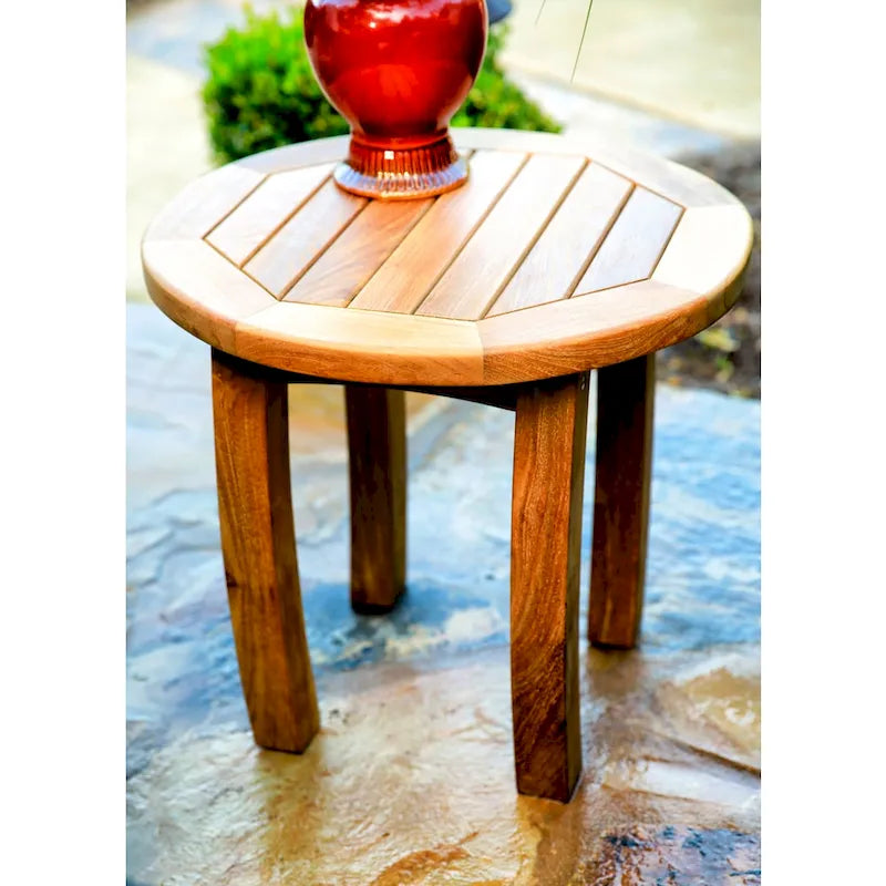 Table d'appoint ronde d'extérieur en teck Jakarta