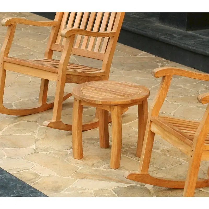 Table d'appoint ronde d'extérieur en teck Jakarta