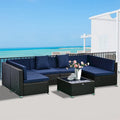 Outsunny 7-piece Wicker Outdoor Sectional Set with Modular Seating