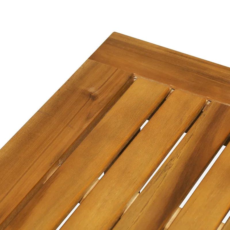 Table basse d'extérieur 2 étagères en bois d'acacia rectangulaire, organisateur de rangement buffet, finition naturelle, pour terrasse, véranda, pelouse, jardin