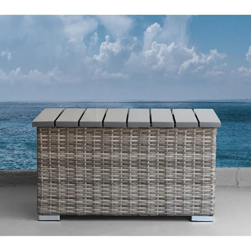 Ensemble de mobilier de jardin modulable 7 pièces gris avec coussins et fauteuils pivotants
