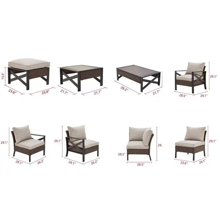 Ensemble de conversation d'extérieur 12 pièces X-Arm