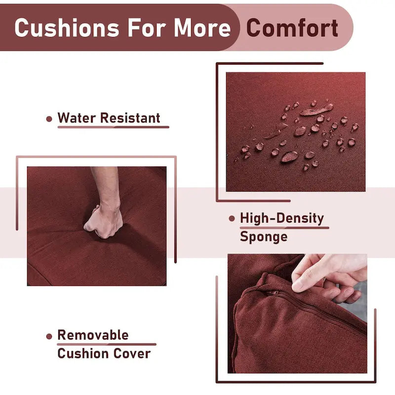 Gymojoy Fauteuil pivotant d'extérieur en rotin et osier avec coussin (Lot de 2)