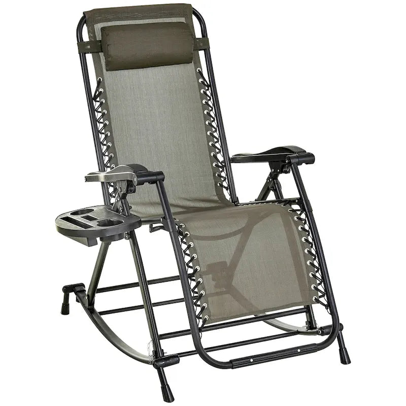 Chaise longue inclinable zéro gravité grise Outsunny
