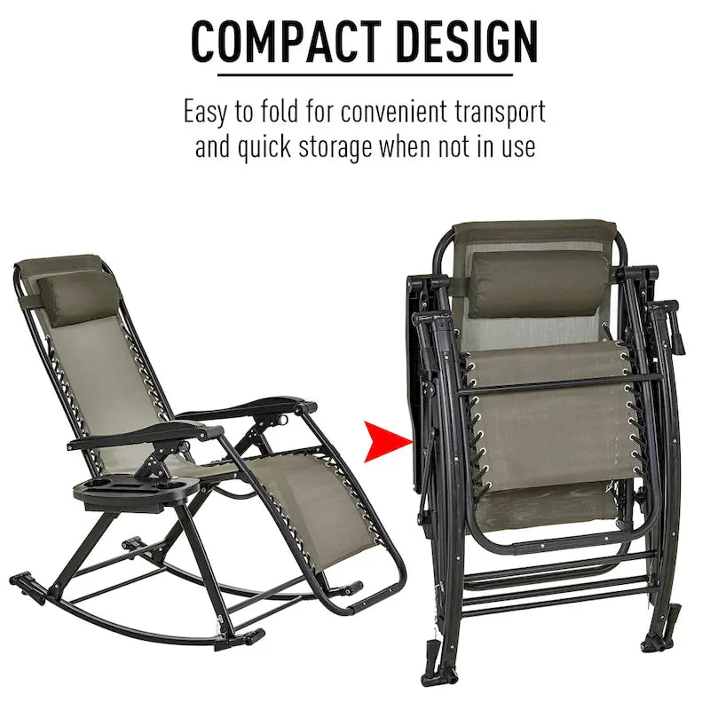 Chaise longue inclinable zéro gravité grise Outsunny