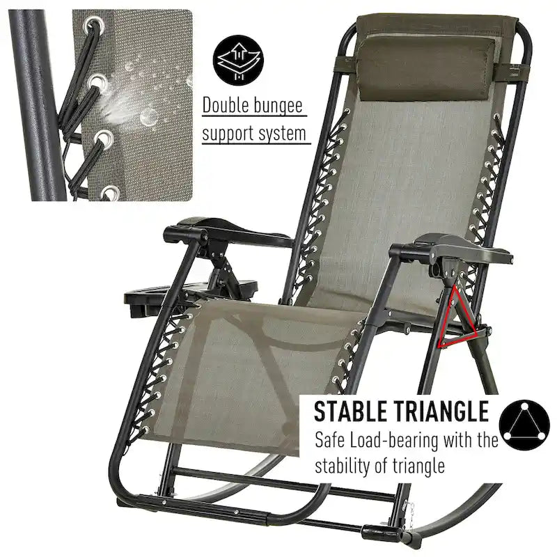 Chaise longue inclinable zéro gravité grise Outsunny