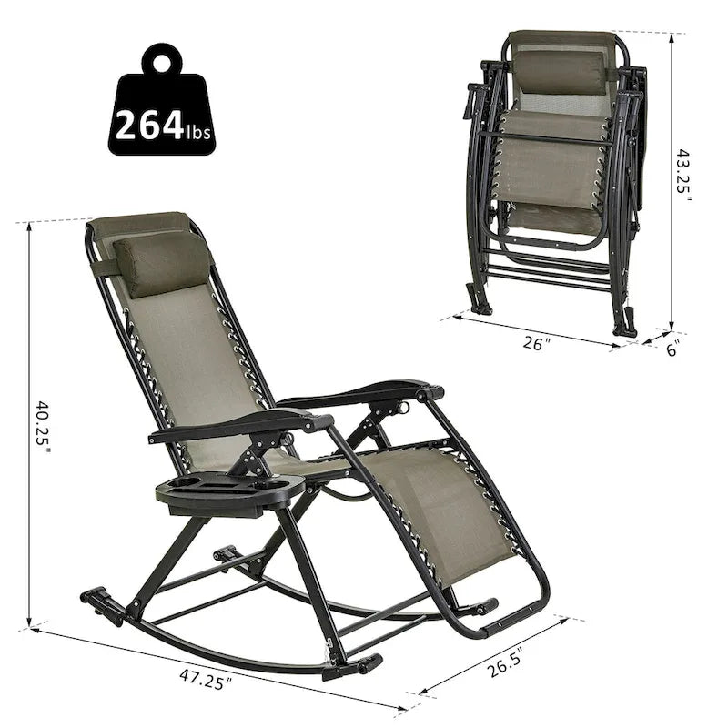 Chaise longue inclinable zéro gravité grise Outsunny