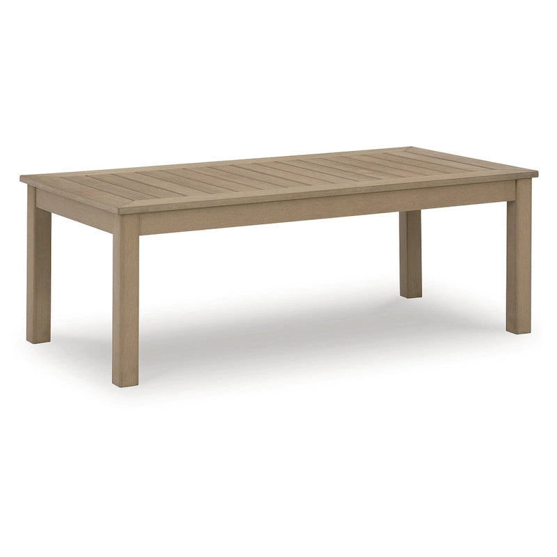 Table basse d'extérieur Hallow Creek Driftwood Signature Design by Ashley - 48,75 L x 24,13 P x 18,13 H