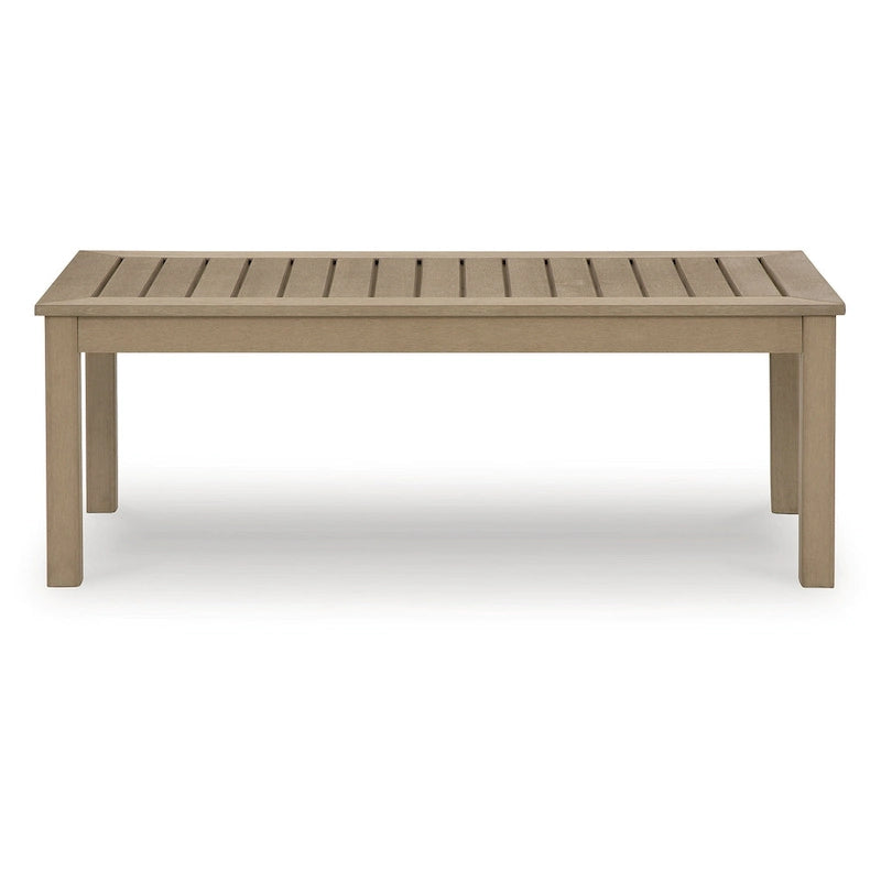 Table basse d'extérieur Hallow Creek Driftwood Signature Design by Ashley - 48,75 L x 24,13 P x 18,13 H