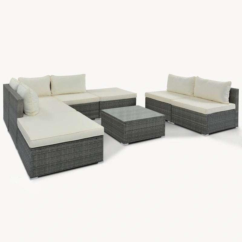 Ensembles de meubles de patio extérieurs 8 pièces, ensemble de canapés en osier pour conversation de jardin