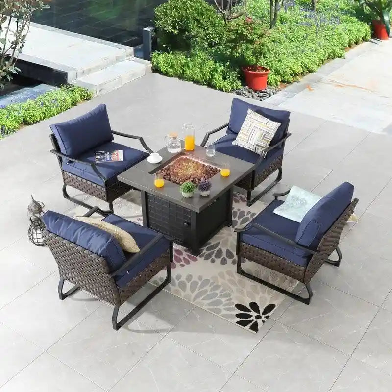 Ensemble de conversation de 5 pièces pour foyer extérieur Patio Festival