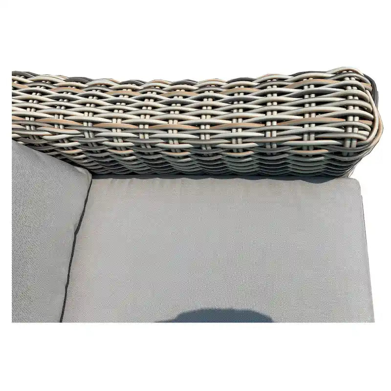 Canapé en osier trois tons gris/blanc cassé/beige avec coussin Teva Patio Furniture Hawaii