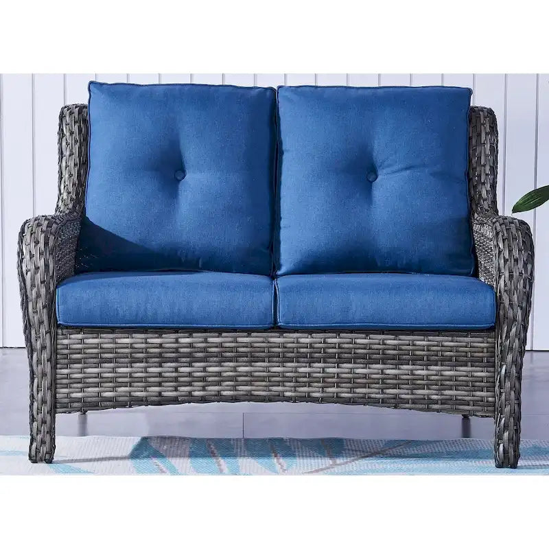Gymojoy Canapé d'extérieur en osier avec coussin, canapé de patio en rotin