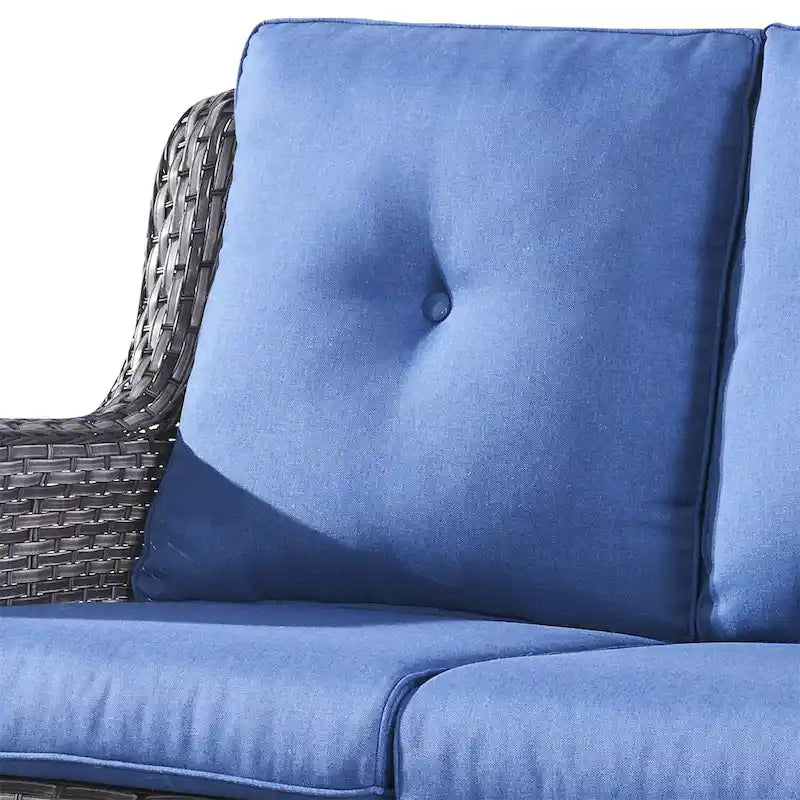 Gymojoy Canapé d'extérieur en osier avec coussin, canapé de patio en rotin