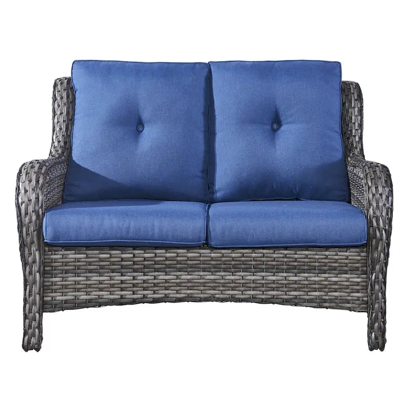 Gymojoy Canapé d'extérieur en osier avec coussin, canapé de patio en rotin