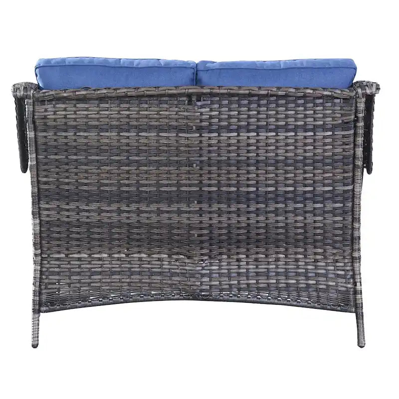 Gymojoy Canapé d'extérieur en osier avec coussin, canapé de patio en rotin