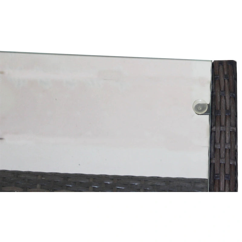 Table basse de patio extérieur avec verre trempé transparent