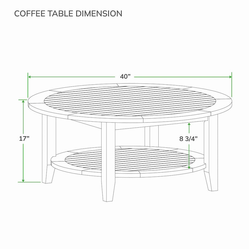 Table basse de jardin ronde en teck Cambridge Casual Leon