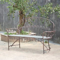 Garden Bench with Curved Back Paris 1968 in Antique Bronze - 34.96x21.65x38.58