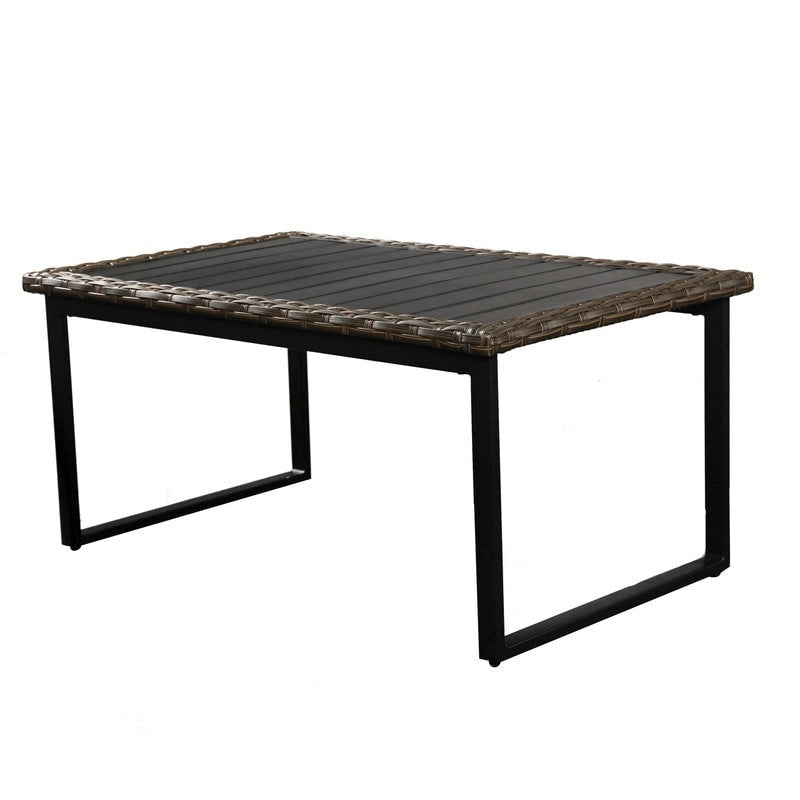 Table basse en osier cinq pièces pour l'extérieur Patio Festival