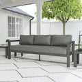 Grayton Gray Aluminum Outdoor Aluminum Sofa - 81 x 32 x 29