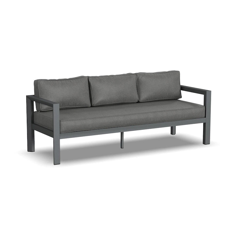 Canapé d'extérieur en aluminium gris Grayton – 81 x 32 x 29