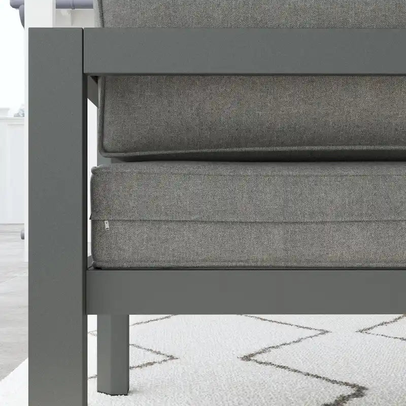 Canapé d'extérieur en aluminium gris Grayton – 81 x 32 x 29