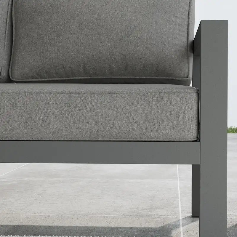 Canapé d'extérieur en aluminium gris Grayton – 81 x 32 x 29