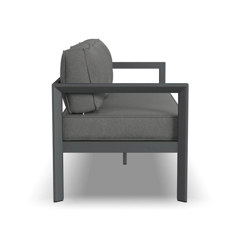 Canapé d'extérieur en aluminium gris Grayton – 81 x 32 x 29
