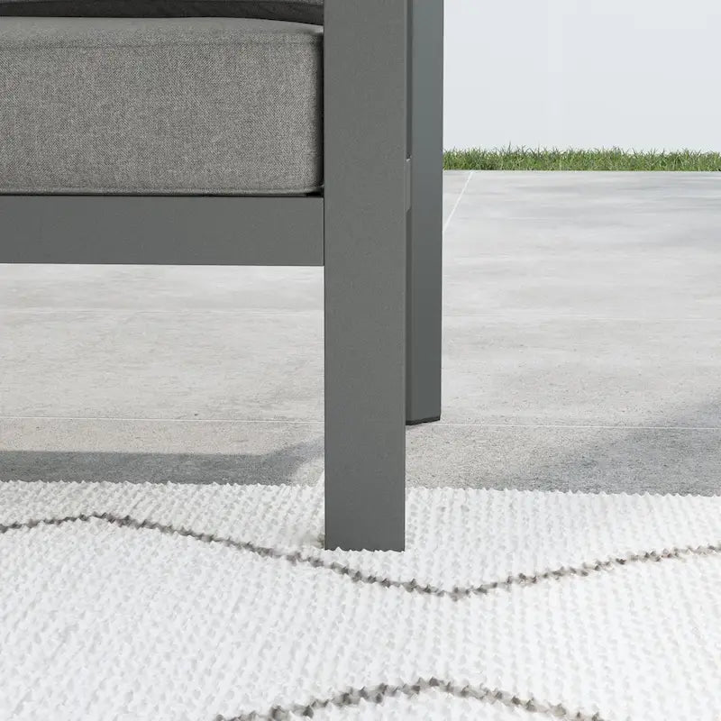 Canapé d'extérieur en aluminium gris Grayton – 81 x 32 x 29