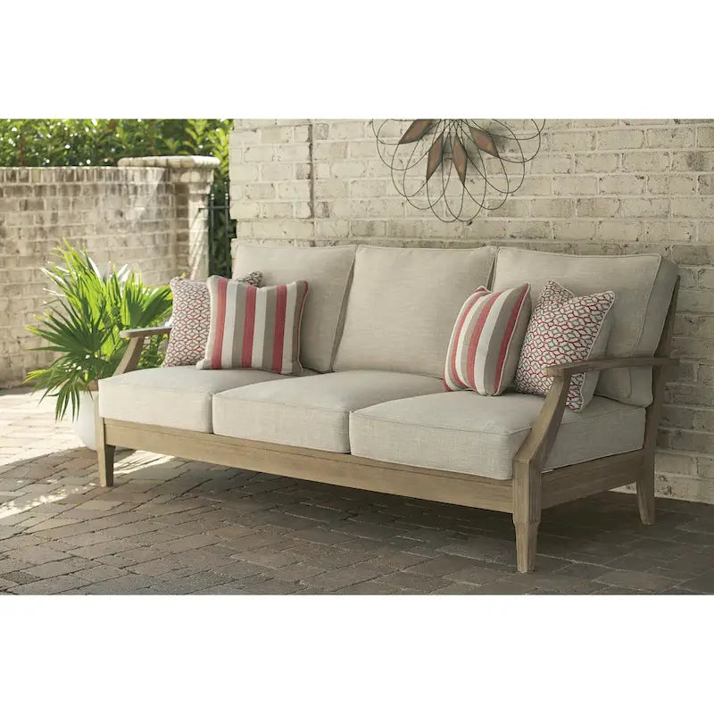 Signature Design by Ashley Ensemble d'extérieur 2 pièces Clare View beige – 81 larg. x 35 prof. x 32 haut.